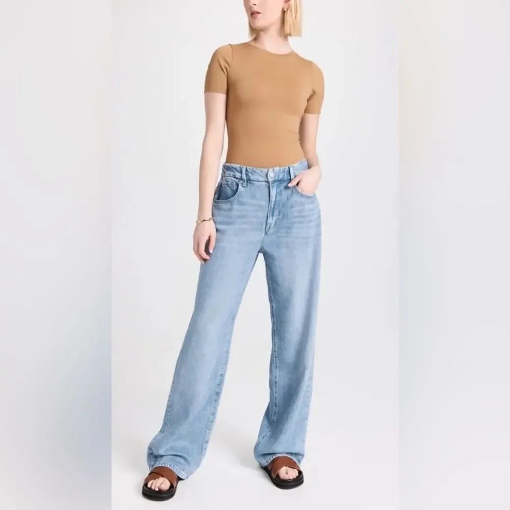 Good American Loose Fit Indigo 396 High-Rise Baggy Straight Leg Jeans Size 22